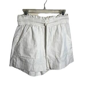 Banana Republic ‎ Hemp Cotton Paperbag Shorts White Natural Lightweight Small